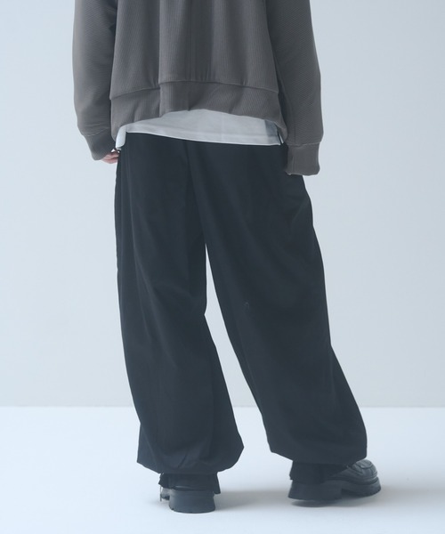 バックドローストリングベスト+ワイドパンツツーピースセット DOOPZ パンツ Drawstring tuck wide pants - ドローストリング