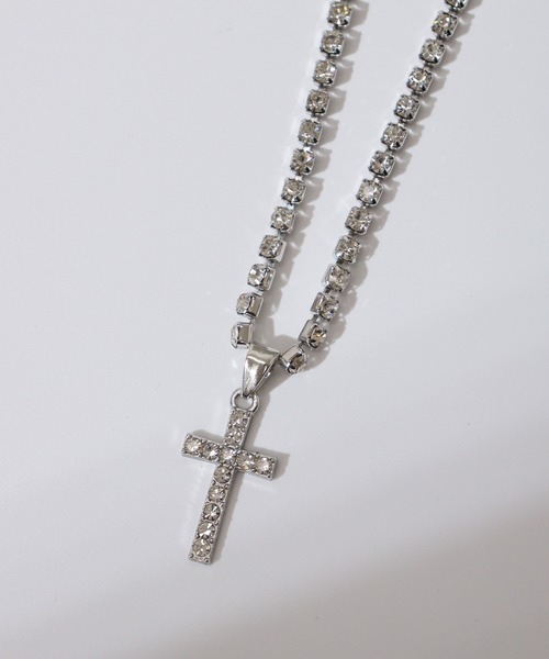 1004ST ネックレス シルバー ゴールド クロス ネックレス メンズ 