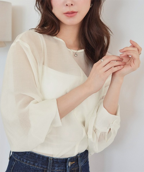 titivate（ティティベイト） ブラウス シャツ シアーボリューム