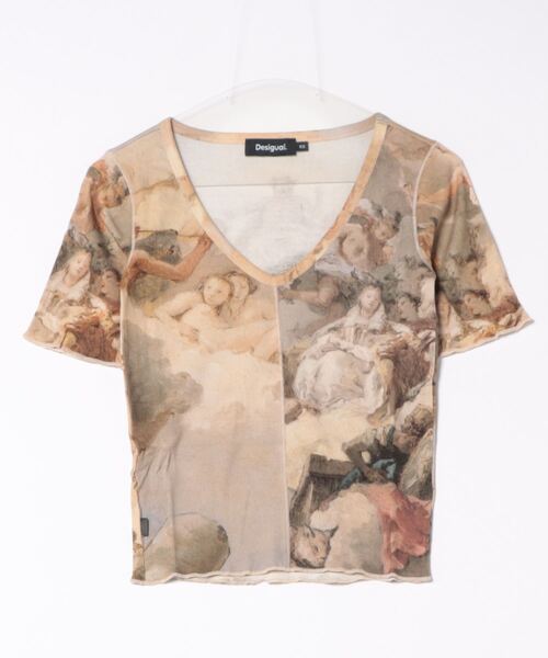 デシグアル Desigual ルネッサンス 半袖Tシャツ （ブラウン） デシグアル Desigual ルネッサンス 半袖Tシャツ （ブラウン