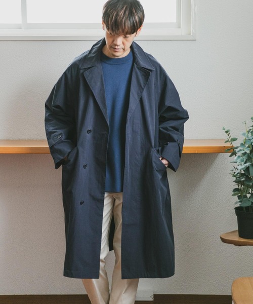 URBAN RESEARCH DOORS」 ステンカラーコート MEDIUM ネイビー メンズ 