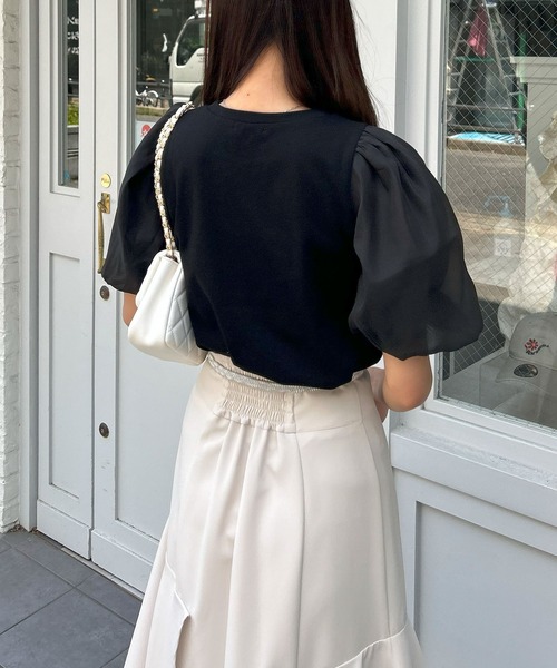 INGNI tシャツ 袖異素材胸リボントップス レディース : ZOZOTOWN