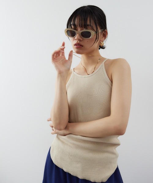 HANNE タンクトップ ノースリーブ カップインアメスリタンク