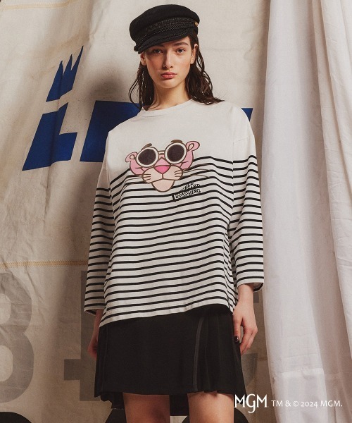 PINK PANTHER×DSC/ ボーダーロングスリーブTシャツ Amazon | [ダブルスタンダードクロージング] Pink Panther×DSC