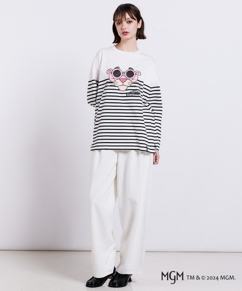 PINK PANTHER×DSC/ ボーダーロングスリーブTシャツ