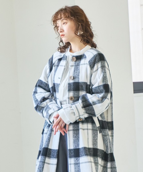 Kelen（ケレン） コート アウター 「KELEN/ケレン」ノーカラーチェック