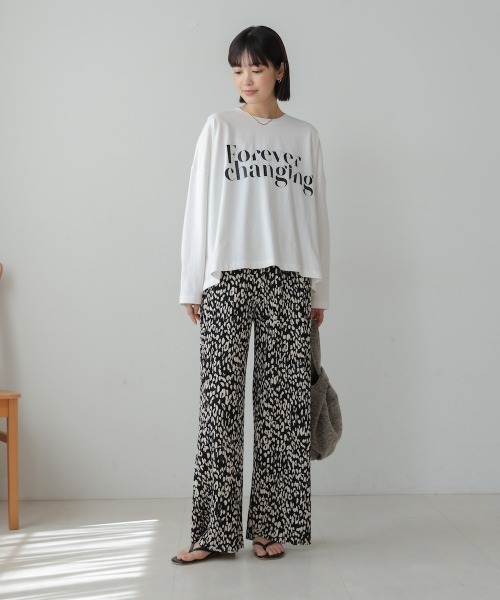 ストレッチ生地のプリーツパンツ Bou Jeloud パンツ 「M・Lサイズ展開」ストレッチプリーツパンツ