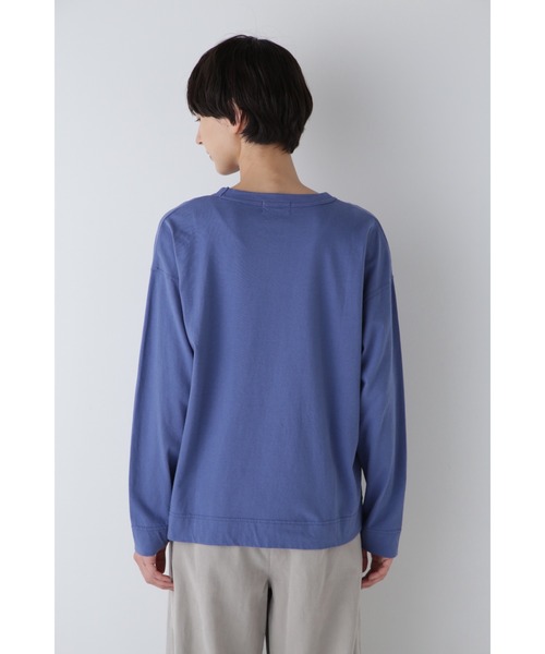 human woman tシャツ BONJOURロゴ刺繍Tシャツ長袖 レディース