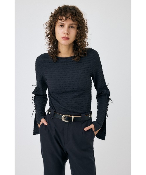 トップス JILTU ribbon tee black ライフスタイルショートスリーブティーシャツ ブラック