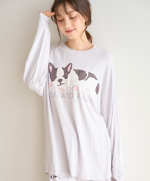ジェラートピケ キャバリア SLEEPING DOGワンポイントロンT