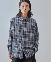 古着marlboloオンブレチェックシャツMLサイズ相当 オーバーサイズ レギュラーカラーオンブレチェックシャツ MONO-MART