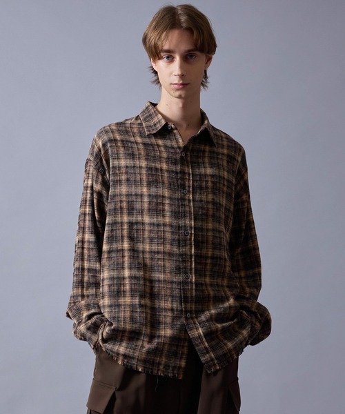 JUNRED（ジュンレッド） シャツ オンブレチェックシャツ メンズ