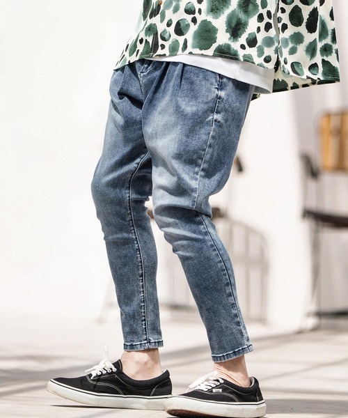 メンズ L インディゴブルー デニムパンツ イージーパンツ CAMBIO 