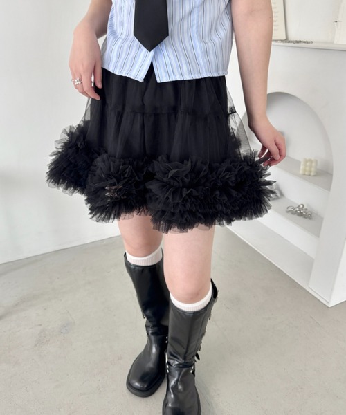 80s ボリューム チュールスカート ブラック hooked パニエ Loueme スカート ボリュームチュールパニエスカート : ZOZOTOWN Yahoo
