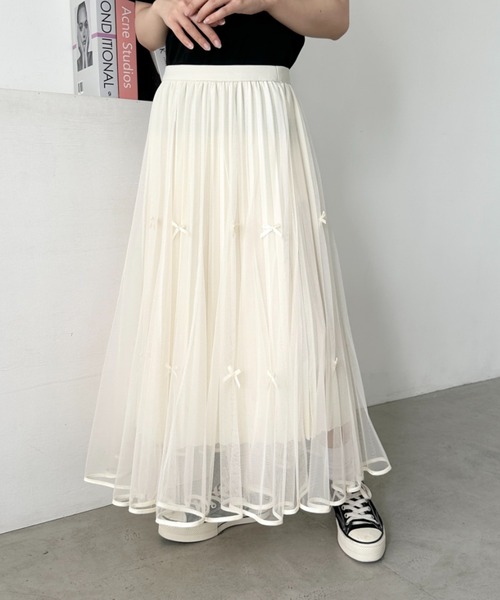 CLEA スカート リボンチュールフレアスカート : ZOZOTOWN Yahoo!店