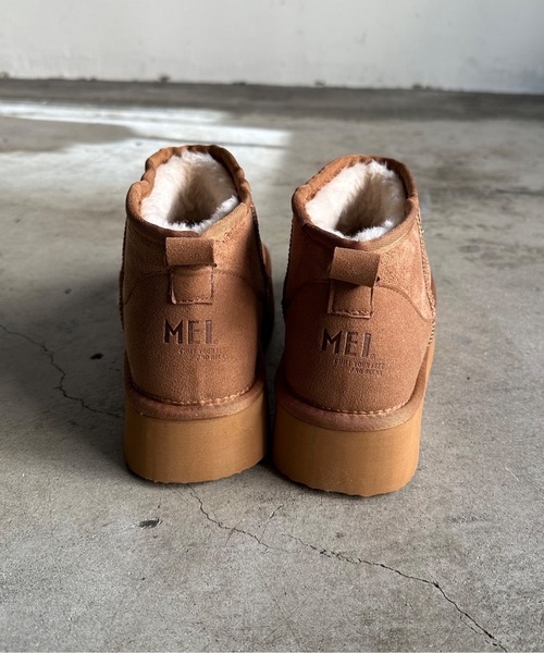 MEI ブーツ ST:MEI メイ 厚底フェイクムートンブーツ レディース