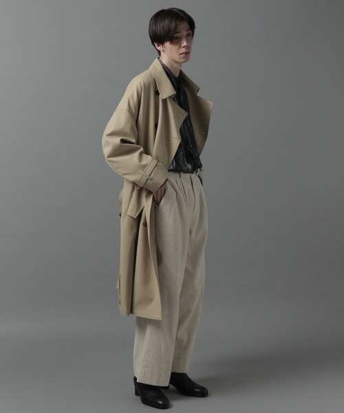 「HARE」 トレンチコート SMALL グリーン メンズ_画像6