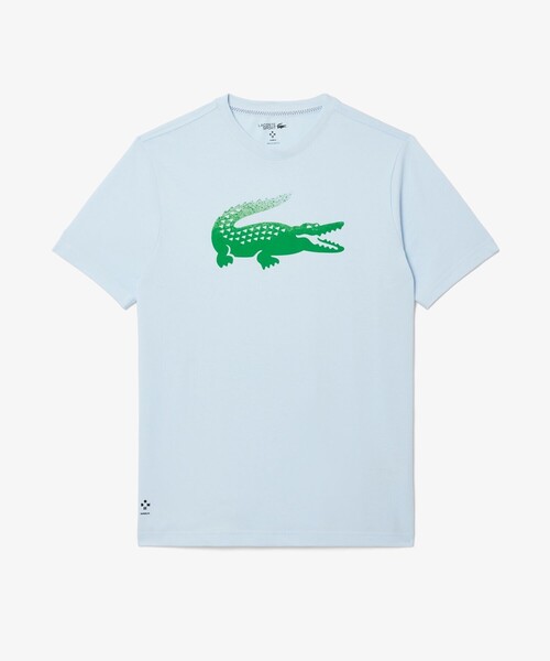 【ライトブルー】『メドベージェフ』ウルトラドライ かすれワニロゴプリントTシャツ LACOSTE（ラコステ） tシャツ 「メドベージェフ」ウルトラドライ