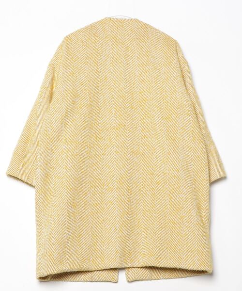 「marble sud」 ノーカラーコート - イエロー レディース_画像2