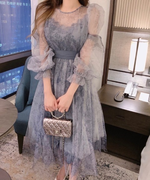 center i パーティードレス ドレス 「結婚式・二次会」パフスリーブ