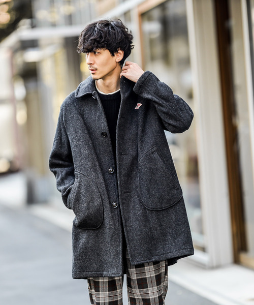 Danton（ダントン） ステンカラーコート 42 グレー メンズ : ZOZOTOWN