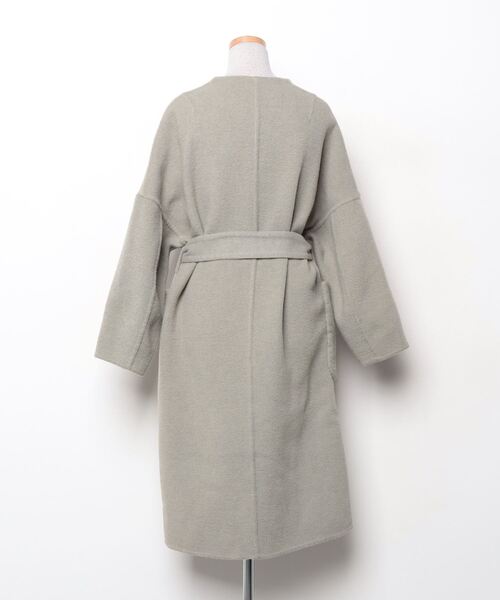 「PEGGY LANA」 ノーカラーコート 1 グリーン レディース_画像2