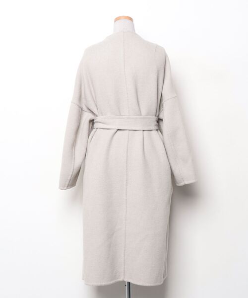 「PEGGY LANA」 ノーカラーコート 1 グリーン レディース_画像4