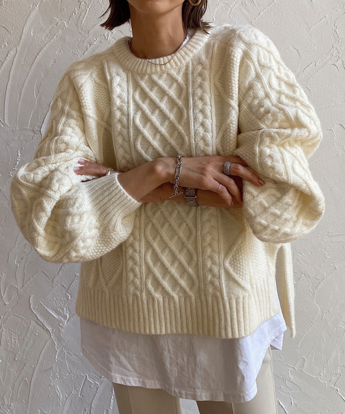 「JUNOAH」 長袖ニット FREE ブラック レディース_画像5