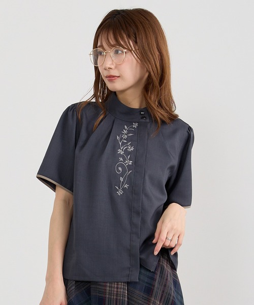 ブラウス シャツ オリエンタル刺繍ブラウス レディース