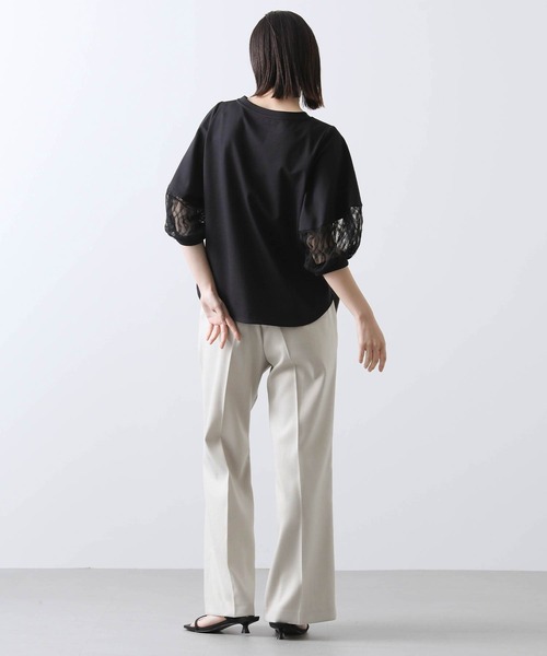 Gready Brilliant tシャツ 袖3Dレースパフ5ブ袖カットソー