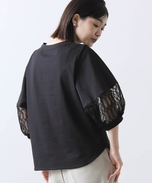 Gready Brilliant 半袖 カットソー レース ブラック Gready Brilliant tシャツ 袖3Dレースロゴカットソー