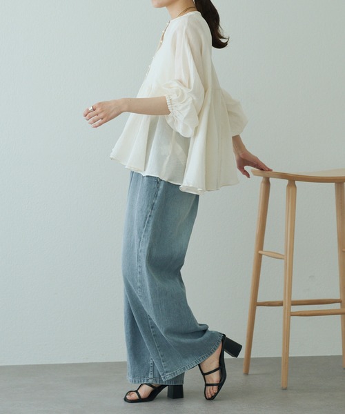 pual ce cin ブラウス シャツ 「25th」シアーシルクコットン
