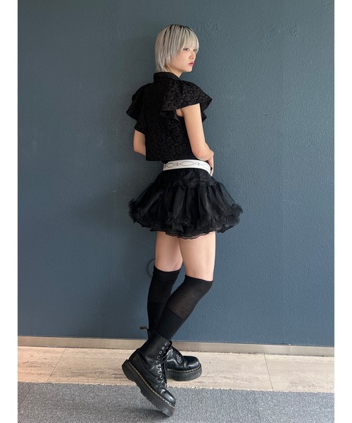 jouetie（ジュエティ） ブラウス シャツ フレアスリーブチャイナ 