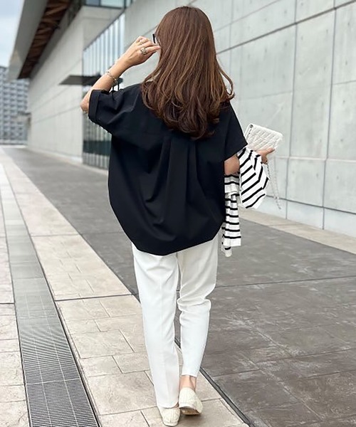 ブラウス シャツ スキッパーバックコクーンシャツ レディース Emma Taylor ブラウス シャツ スキッパーバックコクーンシャツ