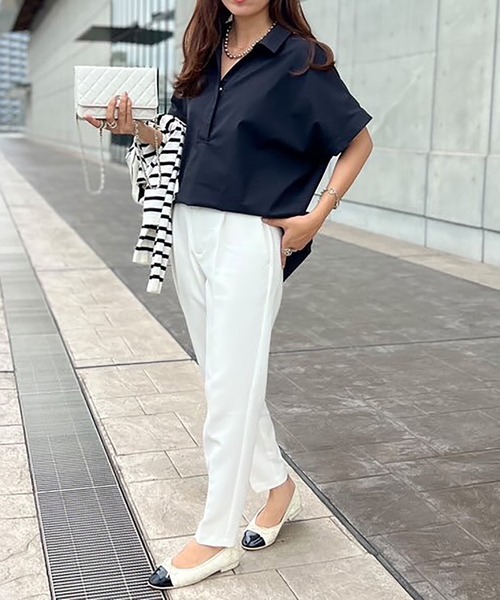 Emma Taylor ブラウス シャツ スキッパーバックコクーンシャツ