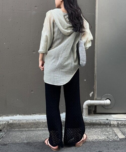 00s Ozz Croce ストレッチ フレアパンツ 編み上げ ゴシック コア