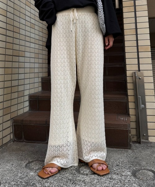VIOLETTA パンツ レースフレアパンツ レディース : ZOZOTOWN