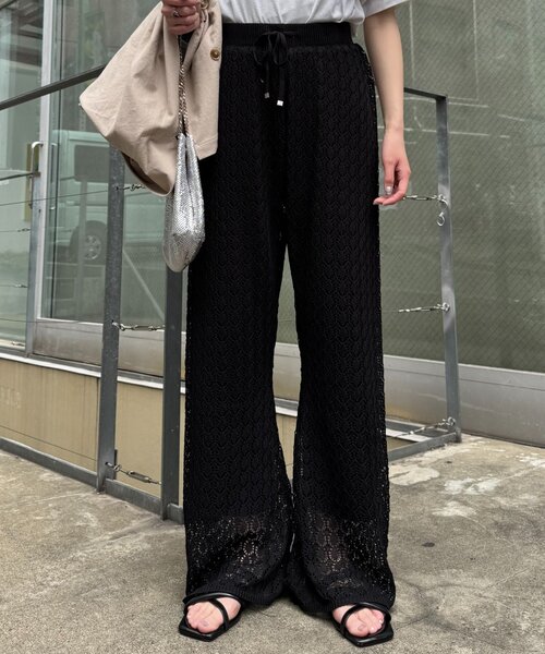 [国内発送] SANDRO★ニットフレアーパンツ SANDRO リブ編みニット フレアパンツ | THE OUTNET (アウトネット)