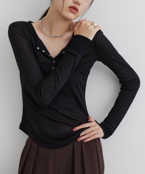 DFFUR. tシャツ 「新色登場！」エアリーフィットヘンリーネックT