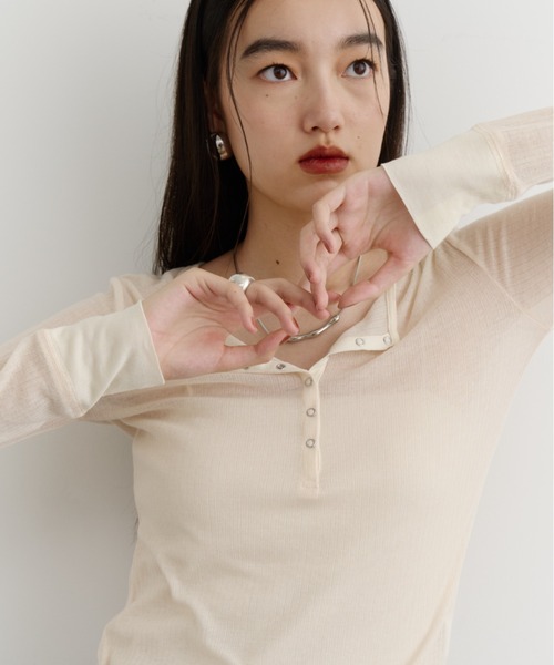 DFFUR. tシャツ 「新色登場！」エアリーフィットヘンリーネックT