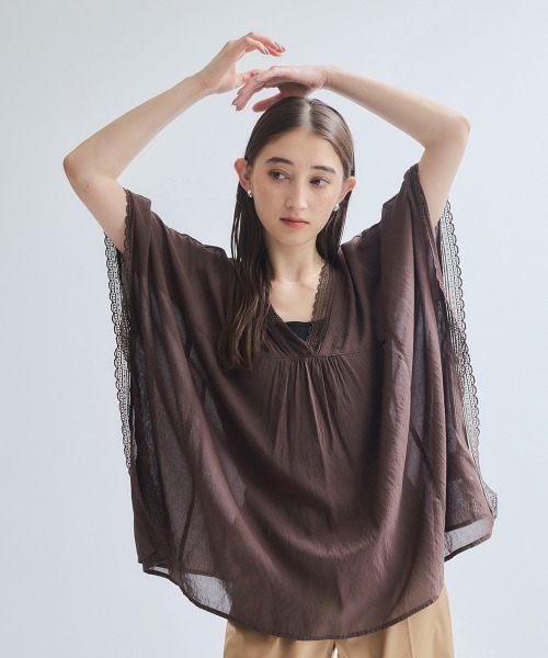 トップス CTU ketty（ケティ） ブラウス シャツ 強撚気流染めレーストップス「手洗い