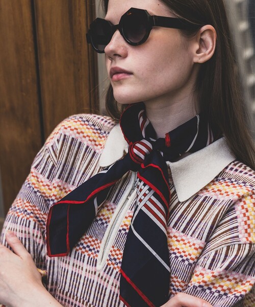 BEAMS+（ビームスプラス） ポロシャツ ジャカード ハーフジップ ニット