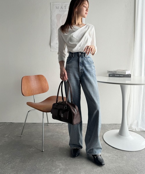 「classicalelf」 7分袖カットソー MEDIUM グレイッシュベージュ レディース