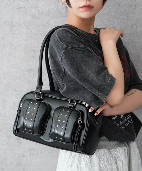 WEGO（ウィゴー） ハンドバッグ WEGO/スタッズ付き立体ポケット