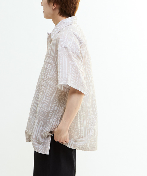 ブラウス シャツ BLOCK PRINT OVERSIZED SHIRT レディース メンズ
