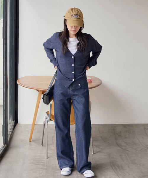 ワイドパンツ ジーンズ デニム デニムパンツ ストライプストレート