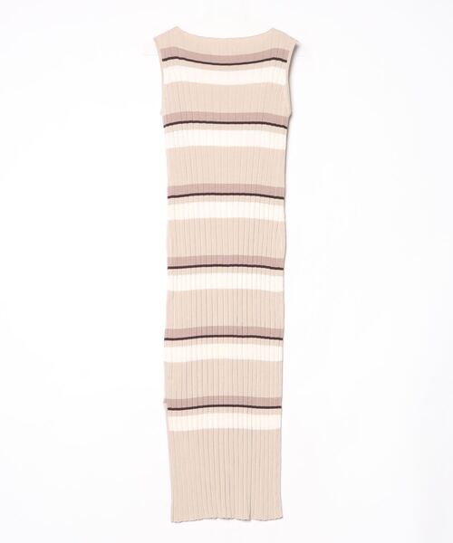 「Her lip to」 ボーダー柄ニットワンピース S ブラウン レディース_画像2