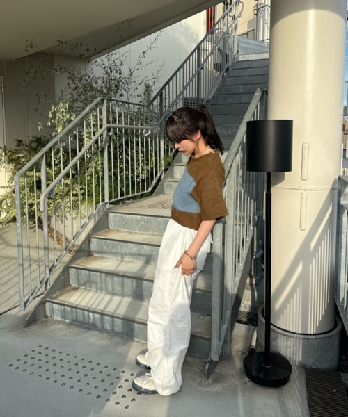 shesame」 半袖ニット LARGE ネイビー レディース : ZOZOTOWN Yahoo!店
