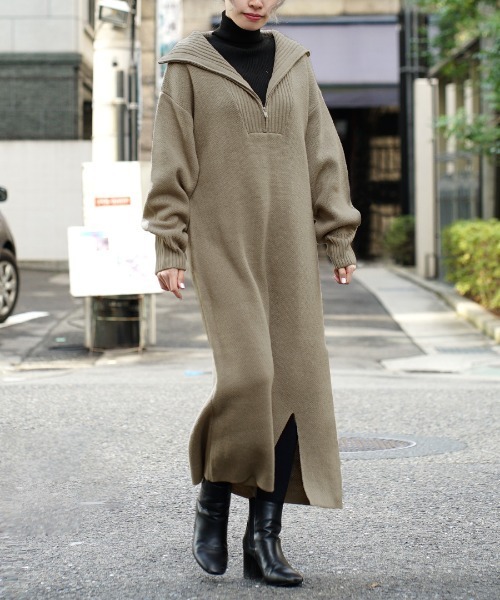 e-zakkamania stores 「Gleam」ニットワンピース フリー グレイッシュ