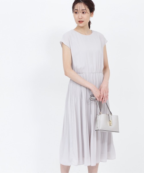 「NATURAL BEAUTY BASIC」 半袖ワンピース MEDIUM ネイビー レディース_画像2